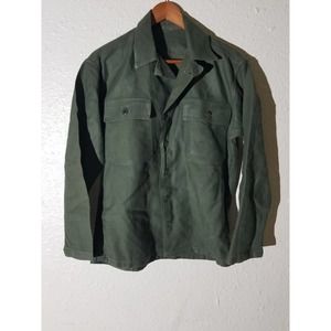 VIETNAM USMC SATEEN OG107 GREEN FATIGUES BDU SHIRT Set 40 Chest Size